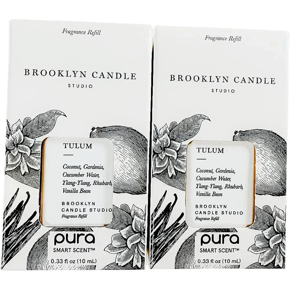 Pura Smart Scent Brooklyn Candle Studio TULUM Fragrance Refill 2-Pack New NIP